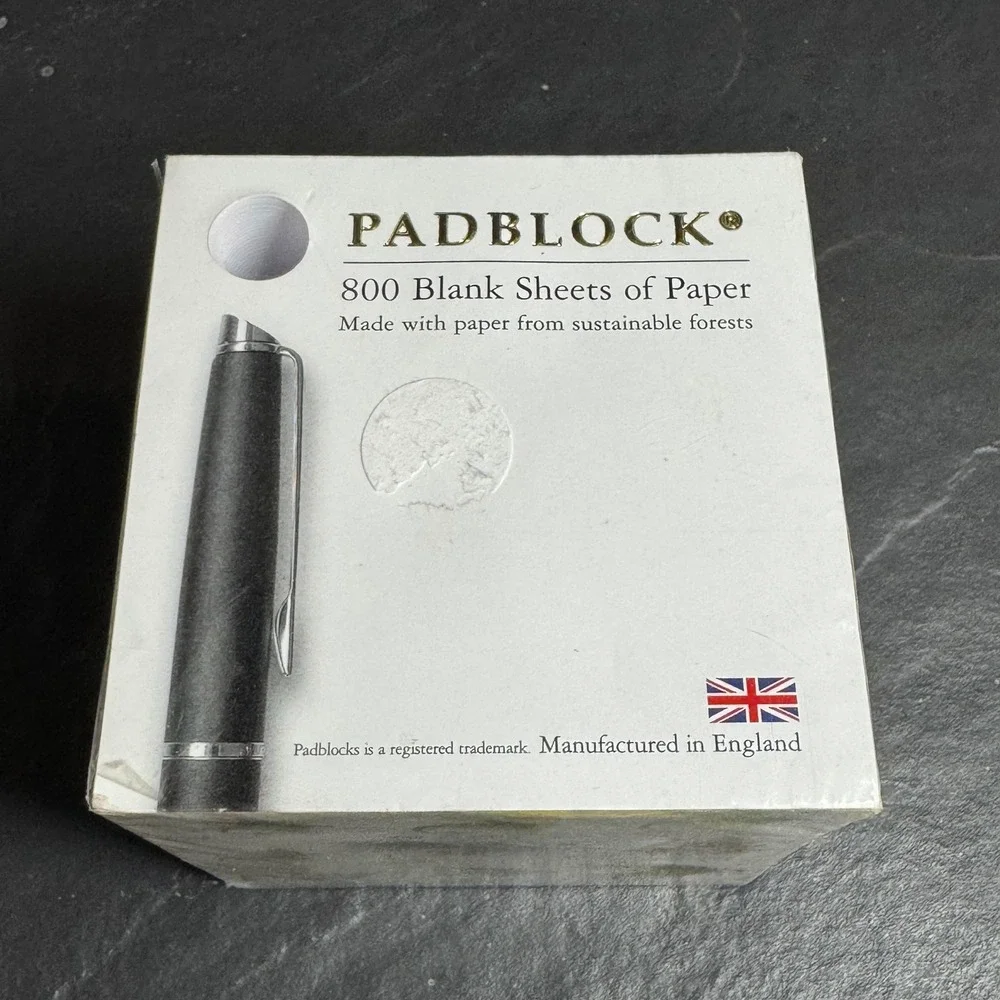 Padblock 800 Blank Sheets Memo Cube Fly Fishing Lures Made in England Stationery
